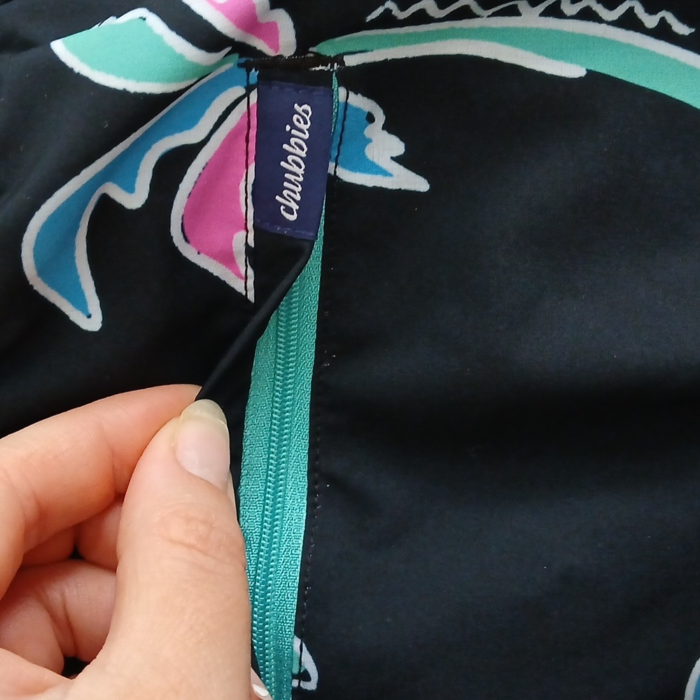 Chubbies Men's Black With Palm Tree Print Swim Trunks Size XXXL - Picture 5 of 6